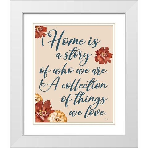 A Story of Love White Modern Wood Framed Art Print with Double Matting by Yass Naffas Designs