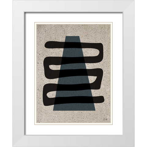 Traceable White Modern Wood Framed Art Print with Double Matting by Yass Naffas Designs
