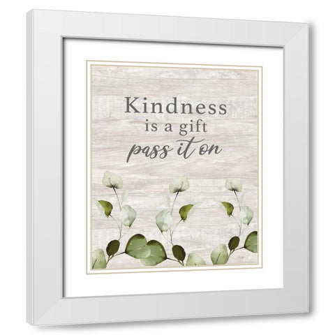 Kindness Gift White Modern Wood Framed Art Print with Double Matting by Yass Naffas Designs