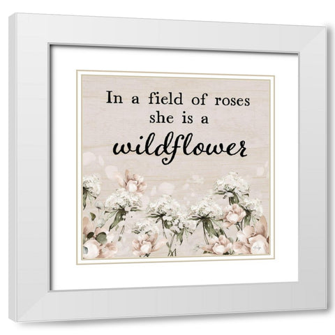 She is a Wildflower White Modern Wood Framed Art Print with Double Matting by Yass Naffas Designs