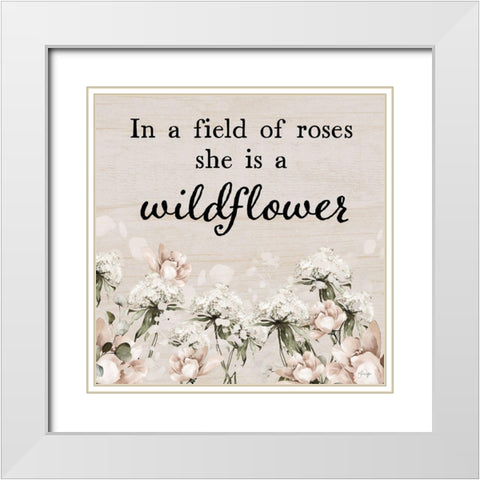 She is a Wildflower White Modern Wood Framed Art Print with Double Matting by Yass Naffas Designs