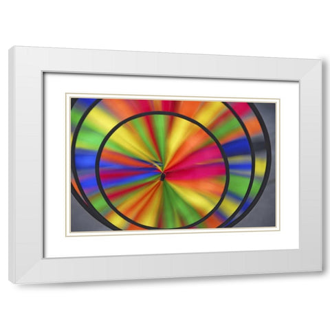 Abstract pattern formed by spinning whirligig White Modern Wood Framed Art Print with Double Matting by Terrill, Steve