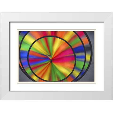 Abstract pattern formed by spinning whirligig White Modern Wood Framed Art Print with Double Matting by Terrill, Steve