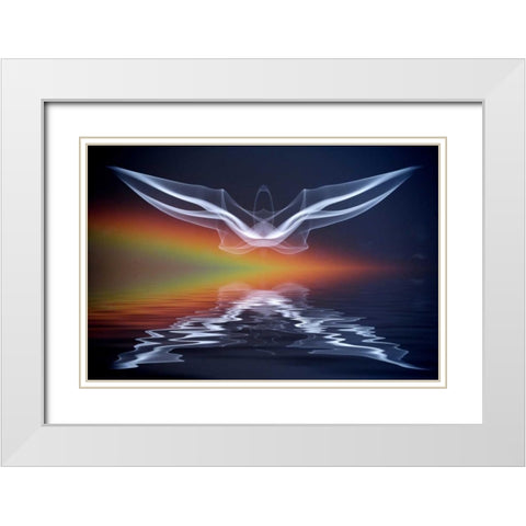 Artistic creation of angel or spirit White Modern Wood Framed Art Print with Double Matting by Zuckerman, Jim