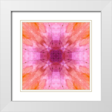 Pink and orange abstract White Modern Wood Framed Art Print with Double Matting by Jaynes Gallery