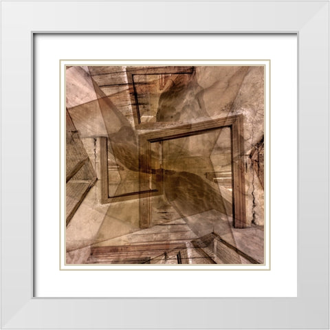 Brown toned door abstract White Modern Wood Framed Art Print with Double Matting by Jaynes Gallery