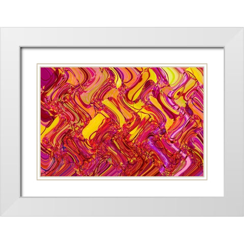 Red and Yellow Abstract White Modern Wood Framed Art Print with Double Matting by Engelbrecht, Lisa S.