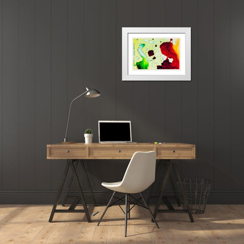 Color abstract White Modern Wood Framed Art Print with Double Matting by Muench, Zandria