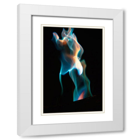 Colorful flames White Modern Wood Framed Art Print with Double Matting by Herbig, David