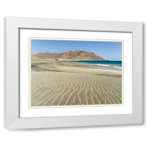 The beach near Sao Pedro Island Sao Vicente-Cape Verde White Modern Wood Framed Art Print with Double Matting by Zwick, Martin