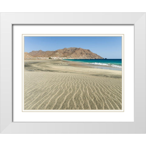 The beach near Sao Pedro Island Sao Vicente-Cape Verde White Modern Wood Framed Art Print with Double Matting by Zwick, Martin