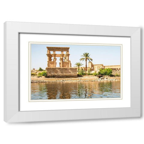 Upper Egypt-Aswan between the two dams-Philae Temple of Isis-Trajans Kiosk-aka The Hypaethral Temple White Modern Wood Framed Art Print with Double Matting by Jones, Alison