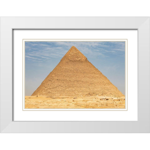 Africa-Egypt-Cairo Giza plateau Pyramid of Khafre in Giza White Modern Wood Framed Art Print with Double Matting by Wilson, Emily