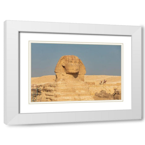 Africa-Egypt-Cairo Giza plateau Great Sphinx of Giza White Modern Wood Framed Art Print with Double Matting by Wilson, Emily