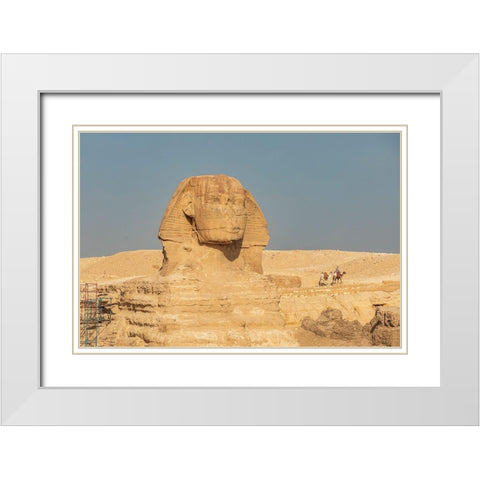 Africa-Egypt-Cairo Giza plateau Great Sphinx of Giza White Modern Wood Framed Art Print with Double Matting by Wilson, Emily