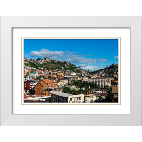 Madagascar-Antananarivo View of the city White Modern Wood Framed Art Print with Double Matting by Hogstrom, Inger
