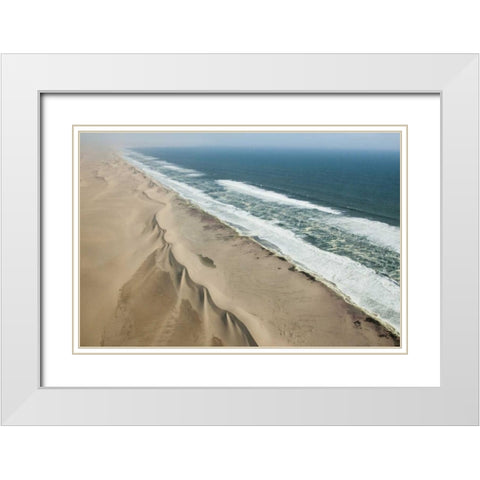 Namibia, Skeleton Coast Beach and sea scenic White Modern Wood Framed Art Print with Double Matting by Kaveney, Wendy