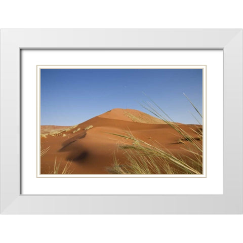 Sand Dunes, Namib Naukluft, Namib Desert, Namibia White Modern Wood Framed Art Print with Double Matting by Young, Bill