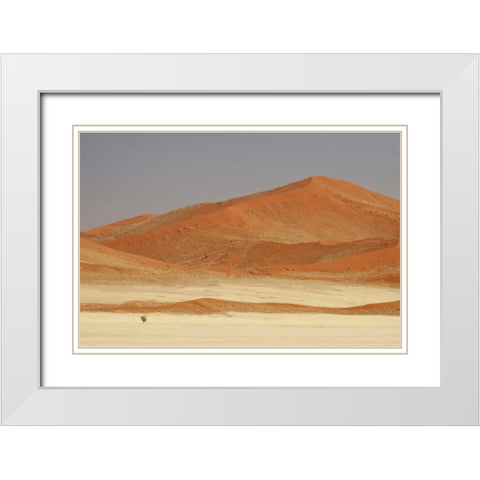 Namibia, Namib Desert Patterns on sand dunes White Modern Wood Framed Art Print with Double Matting by Kaveney, Wendy