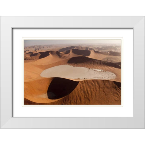 Namibia, Namib Desert Patterns on sand dunes White Modern Wood Framed Art Print with Double Matting by Kaveney, Wendy
