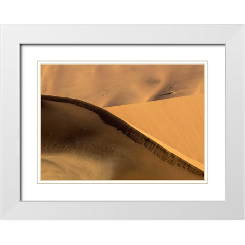 Namibia, Namib-Naukluft Park Abstract sand dunes White Modern Wood Framed Art Print with Double Matting by Kaveney, Wendy