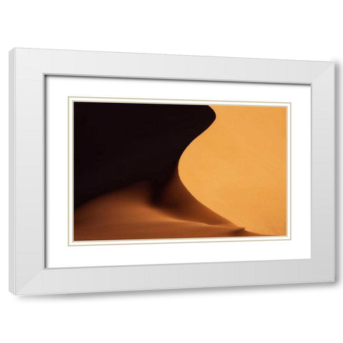 Namibia, Namib-Naukluft Park Sand dune abstract White Modern Wood Framed Art Print with Double Matting by Kaveney, Wendy