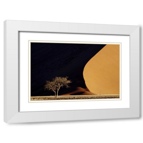 Namibia, Namib-Naukluft Park Red sand dunes White Modern Wood Framed Art Print with Double Matting by Kaveney, Wendy