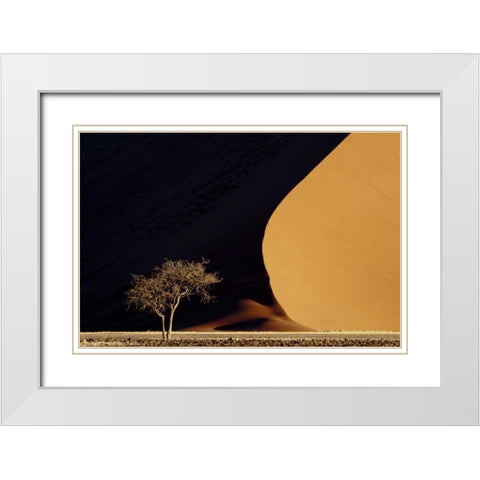 Namibia, Namib-Naukluft Park Red sand dunes White Modern Wood Framed Art Print with Double Matting by Kaveney, Wendy