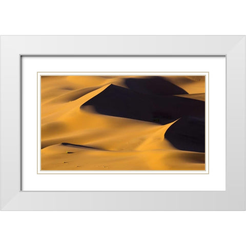 Namibia, Namib-Naukluft NP Abstract of sand dune White Modern Wood Framed Art Print with Double Matting by Young, Bill