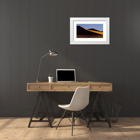 Namibia, Namib-Naukluft NP Abstract of sand dune White Modern Wood Framed Art Print with Double Matting by Young, Bill