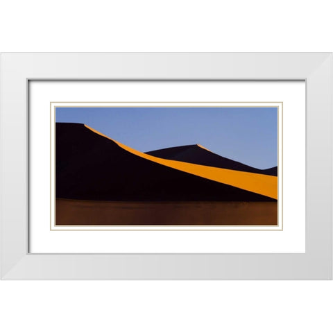 Namibia, Namib-Naukluft NP Abstract of sand dune White Modern Wood Framed Art Print with Double Matting by Young, Bill