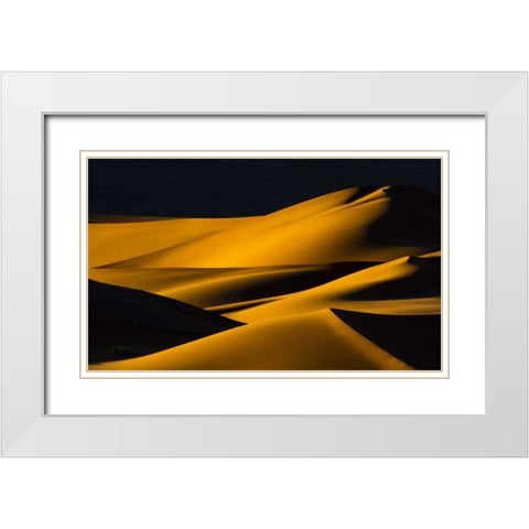 Namibia, Namib-Naukluft NP Abstract of sand dune White Modern Wood Framed Art Print with Double Matting by Young, Bill