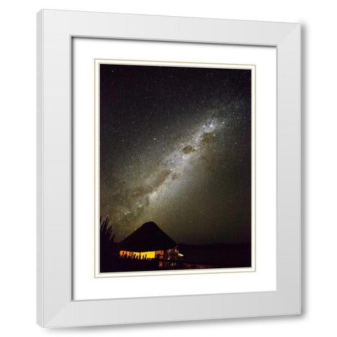 Africa, Namibia Milky Way and night sky White Modern Wood Framed Art Print with Double Matting by Young, Bill