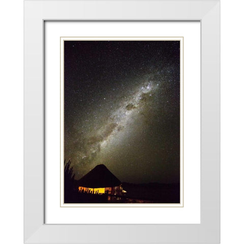 Africa, Namibia Milky Way and night sky White Modern Wood Framed Art Print with Double Matting by Young, Bill