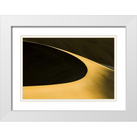 Namibia Abstract of sand dune near Walvis Bay White Modern Wood Framed Art Print with Double Matting by Young, Bill