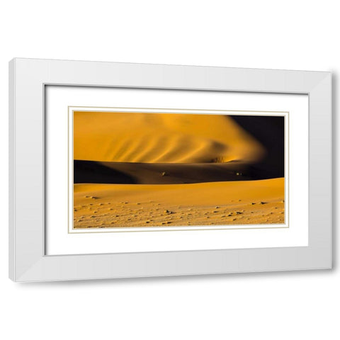Namibia, Namib-Naukluft NP Abstract of sand dune White Modern Wood Framed Art Print with Double Matting by Young, Bill