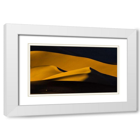Namibia, Namib-Naukluft NP Abstract of sand dune White Modern Wood Framed Art Print with Double Matting by Young, Bill