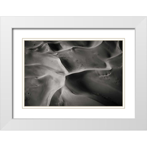 Namibia, Namib-Naukluft NP Aerial of sand dunes White Modern Wood Framed Art Print with Double Matting by Young, Bill