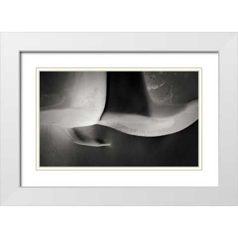 Namibia, Namib-Naukluft NP Aerial of sand dunes White Modern Wood Framed Art Print with Double Matting by Young, Bill