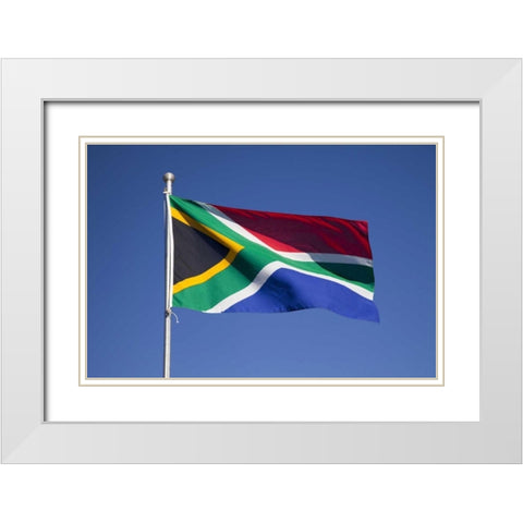 South African flag, Namaqua NP, South Africa White Modern Wood Framed Art Print with Double Matting by Kaveney, Wendy