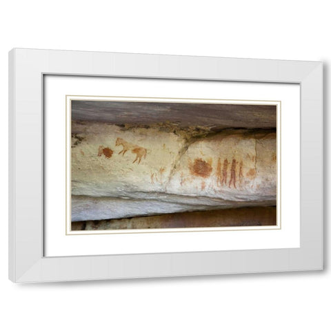 South Africa, Sevilla Rock Art Trail Rock art White Modern Wood Framed Art Print with Double Matting by Kaveney, Wendy