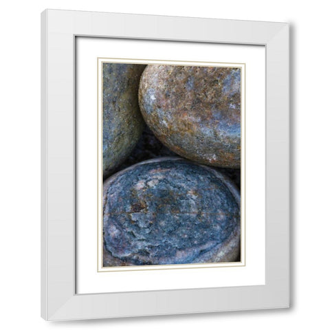 South Buckballbaai Cluster of rounded rocks White Modern Wood Framed Art Print with Double Matting by Young, Bill