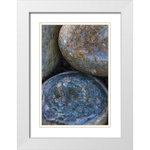 South Buckballbaai Cluster of rounded rocks White Modern Wood Framed Art Print with Double Matting by Young, Bill