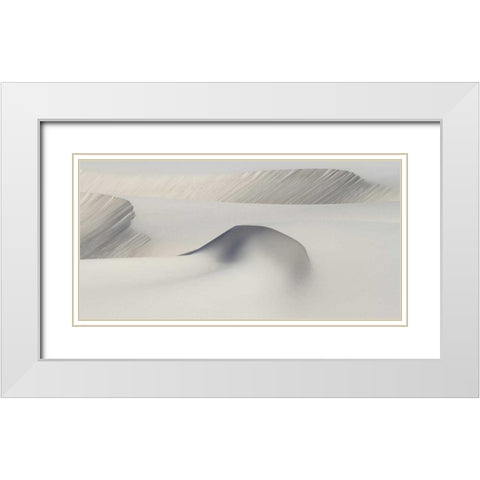 South Africa Sculpted shapes of white sand dunes White Modern Wood Framed Art Print with Double Matting by Young, Bill