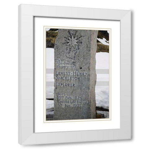 South Georgia Isl, Grytviken Headstone White Modern Wood Framed Art Print with Double Matting by Paulson, Don