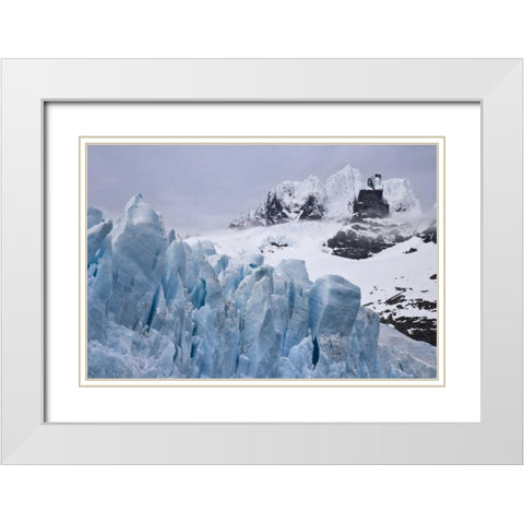 South Georgia Island Harmer Glacier and Starbuck White Modern Wood Framed Art Print with Double Matting by Paulson, Don