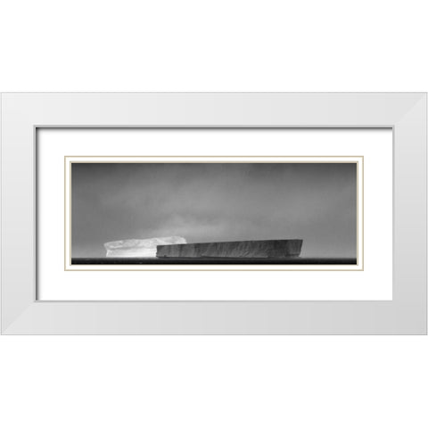 Antarctica, Tabular icebergs in sun and shadow White Modern Wood Framed Art Print with Double Matting by Young, Bill