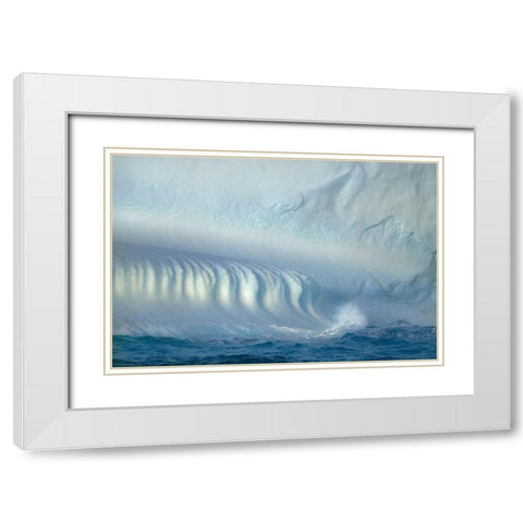 Antarctica-South Georgia Island-Coopers Bay Iceberg at sunrise  White Modern Wood Framed Art Print with Double Matting by Jaynes Gallery