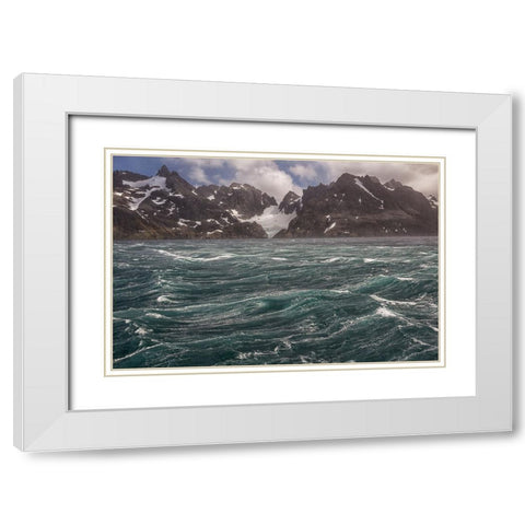 Southern Ocean-South Georgia-Drygalski Fjord White Modern Wood Framed Art Print with Double Matting by Goff, Ellen B.