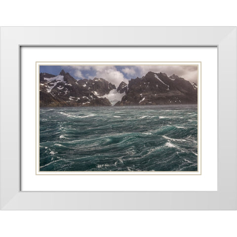 Southern Ocean-South Georgia-Drygalski Fjord White Modern Wood Framed Art Print with Double Matting by Goff, Ellen B.